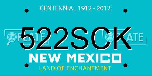 522SCK New Mexico License Plate