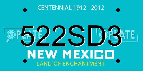 522SD3 New Mexico License Plate