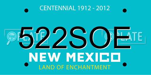 522SOE New Mexico License Plate