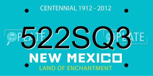 522SQ3 New Mexico License Plate