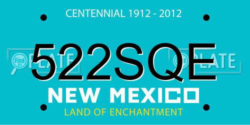 522SQE New Mexico License Plate