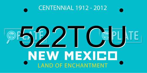 522TCU New Mexico License Plate
