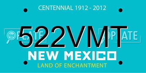 522VMT New Mexico License Plate