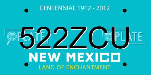 522ZCU New Mexico License Plate