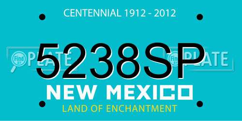 5238SP New Mexico License Plate