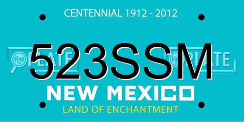 523SSM New Mexico License Plate