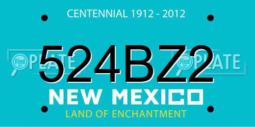 524BZ2 New Mexico License Plate