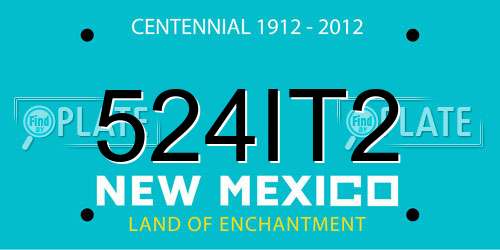 524IT2 New Mexico License Plate