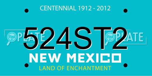 524ST2 New Mexico License Plate
