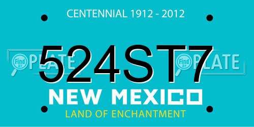 524ST7 New Mexico License Plate