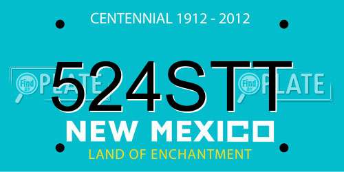 524STT New Mexico License Plate
