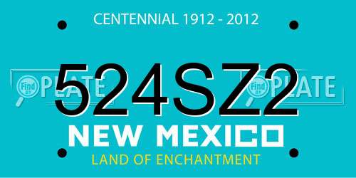 524SZ2 New Mexico License Plate