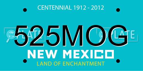 525MOG New Mexico License Plate