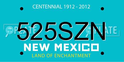 525SZN New Mexico License Plate