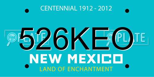526KEO New Mexico License Plate