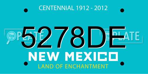 5278DE New Mexico License Plate