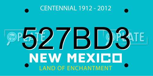 527BD3 New Mexico License Plate