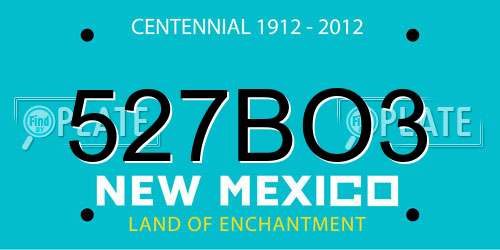 527BO3 New Mexico License Plate