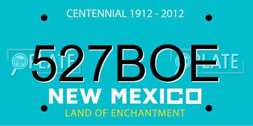 527BOE New Mexico License Plate