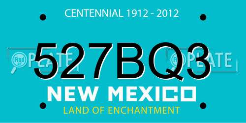 527BQ3 New Mexico License Plate