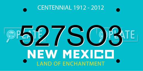 527SO3 New Mexico License Plate