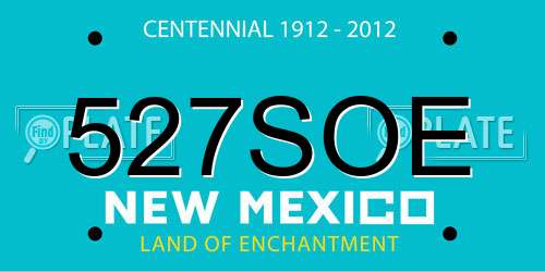 527SOE New Mexico License Plate
