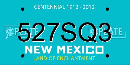 527SQ3 New Mexico License Plate