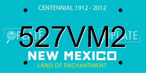 527VM2 New Mexico License Plate
