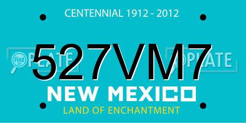 527VM7 New Mexico License Plate