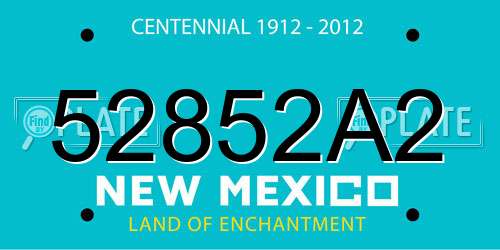 52852A2 New Mexico License Plate