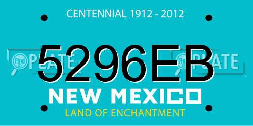 5296EB New Mexico License Plate