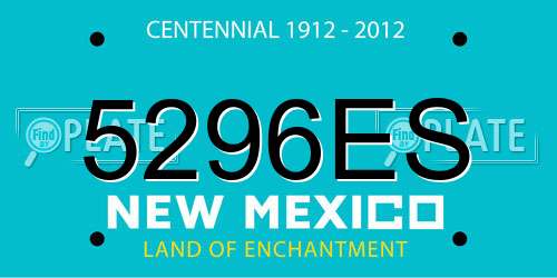 5296ES New Mexico License Plate
