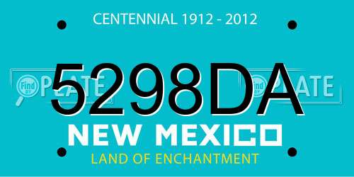 5298DA New Mexico License Plate