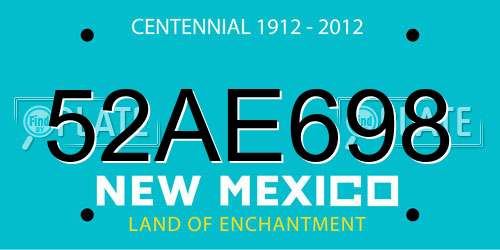 52AE698 New Mexico License Plate
