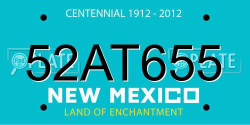 52AT655 New Mexico License Plate