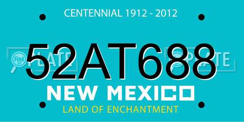 52AT688 New Mexico License Plate