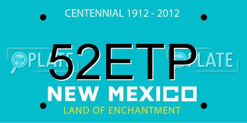 52ETP New Mexico License Plate