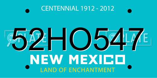 52HO547 New Mexico License Plate