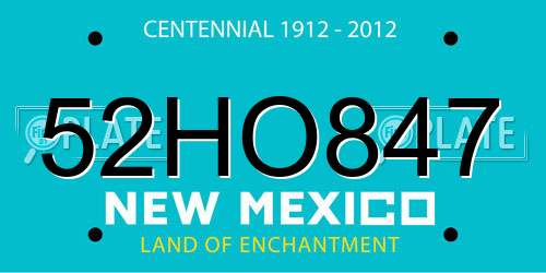 52HO847 New Mexico License Plate