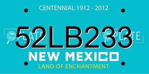 52LB233 New Mexico License Plate