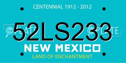 52LS233 New Mexico License Plate