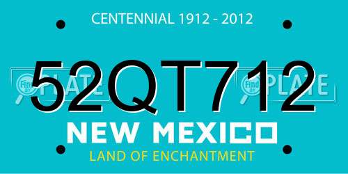 52QT712 New Mexico License Plate
