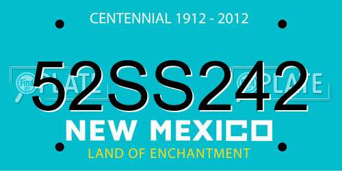 52SS242 New Mexico License Plate