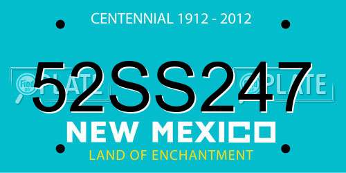 52SS247 New Mexico License Plate