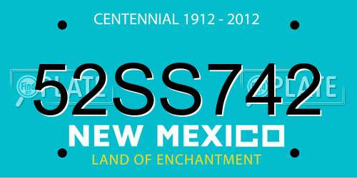 52SS742 New Mexico License Plate