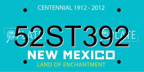 52ST392 New Mexico License Plate