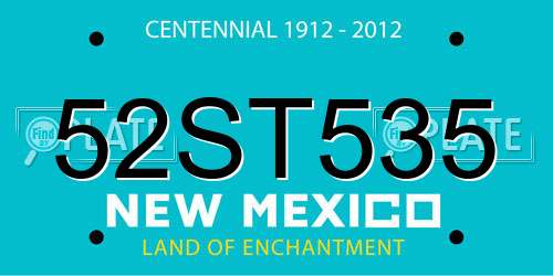 52ST535 New Mexico License Plate