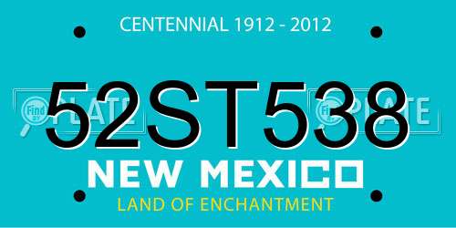 52ST538 New Mexico License Plate