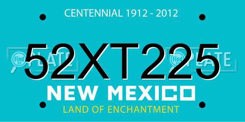 52XT225 New Mexico License Plate