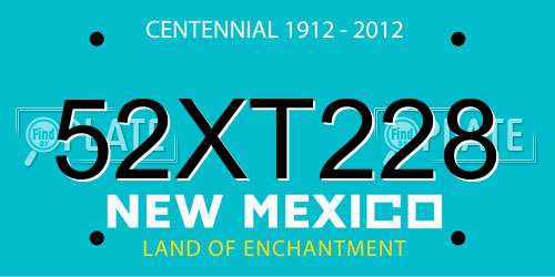 52XT228 New Mexico License Plate